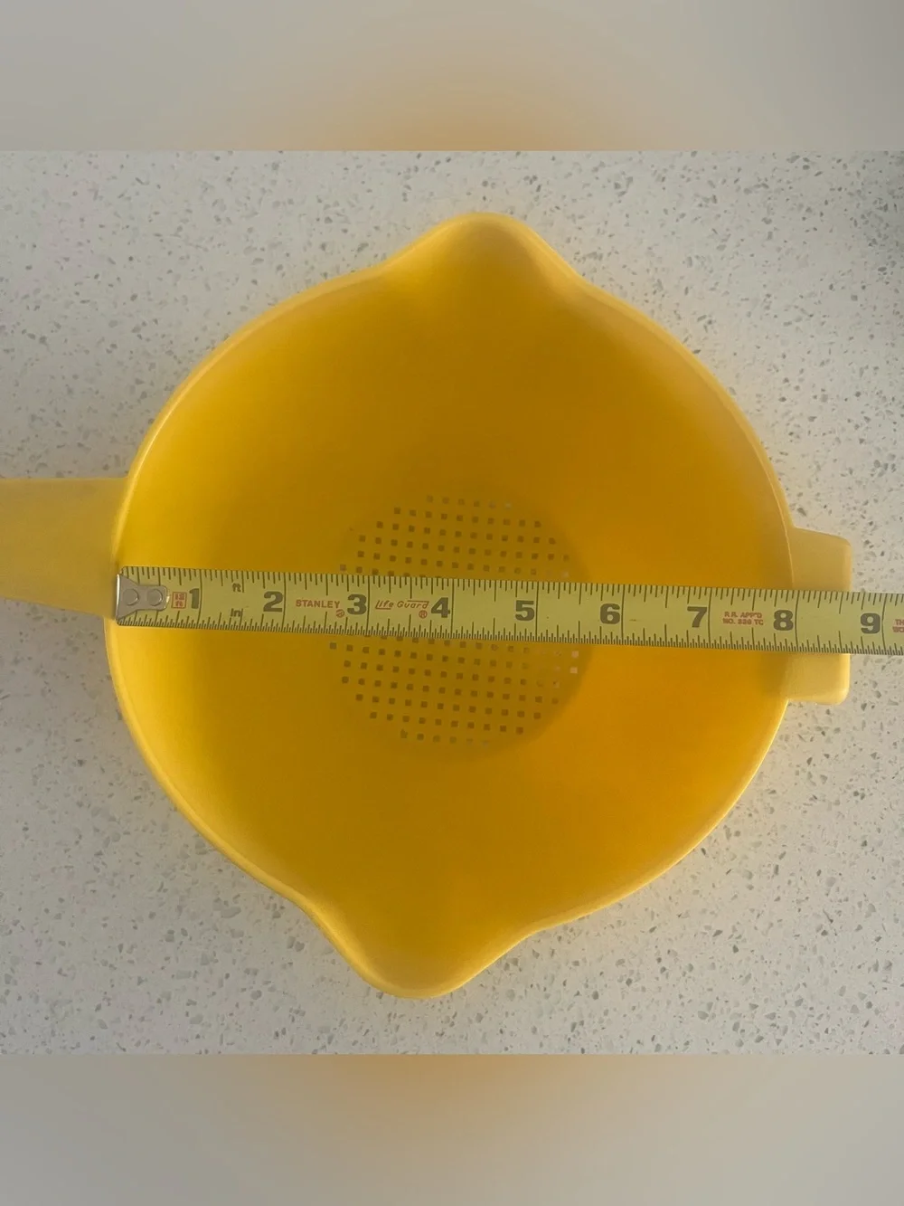 Tupperware Bright Yellow Plastic Strainer with Handle - comes as a set.